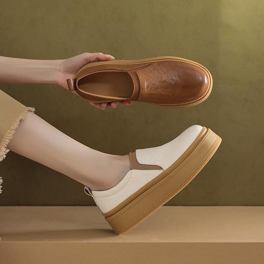 【预售5天】厚底休闲单鞋女春秋季新款圆头一脚蹬舒适松糕鞋TYMXY&1897 商品图2