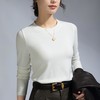 【自】全新升级【铂金会员109/天猫149/差价40】(41241) 洛诗琳绵羊毛打底衫2025春季新款长袖t恤圆领修身显瘦上衣 商品缩略图0
