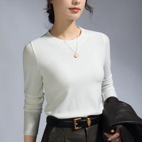 【自】全新升级【铂金会员109/天猫149/差价40】(41241) 洛诗琳绵羊毛打底衫2025春季新款长袖t恤圆领修身显瘦上衣