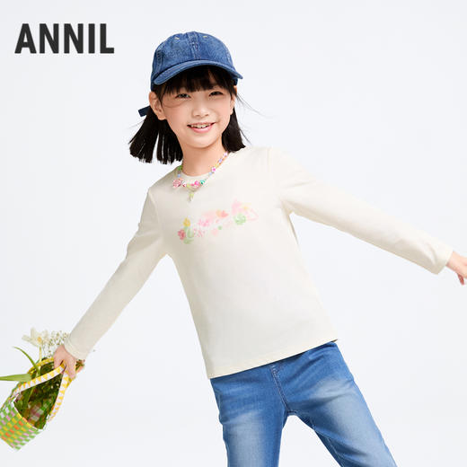 女童圆领长袖针织衫春季新款安奈儿童装AG511567 商品图2
