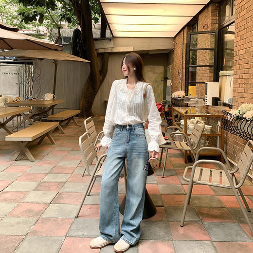 【169元任选2件】最后一波现货！法式重工刺绣喇叭袖衬衫 商品图5