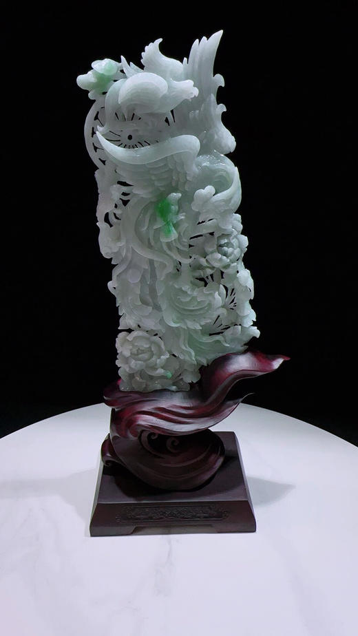 620788翡翠摆件【百鸟朝凤 凤凰来仪】 商品图4