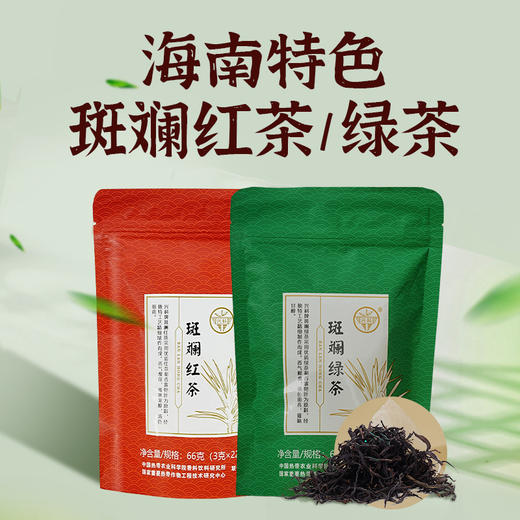 海南兴科斑斓红茶66g/斑斓绿茶66g/兴隆热带植物园/海南特色风味茶 商品图1