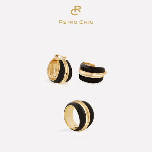 【毛晓彤&奥运体操冠军刘璇同款】Art Nouveau新艺术时期 | 奥斯珐琅耳圈戒指套装 商品图8