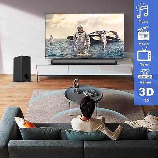 美国 Sonic Blast 2.1声道 无线蓝牙回音壁 带低音炮套装  HDMI / 光纤 /RCA 商品图1