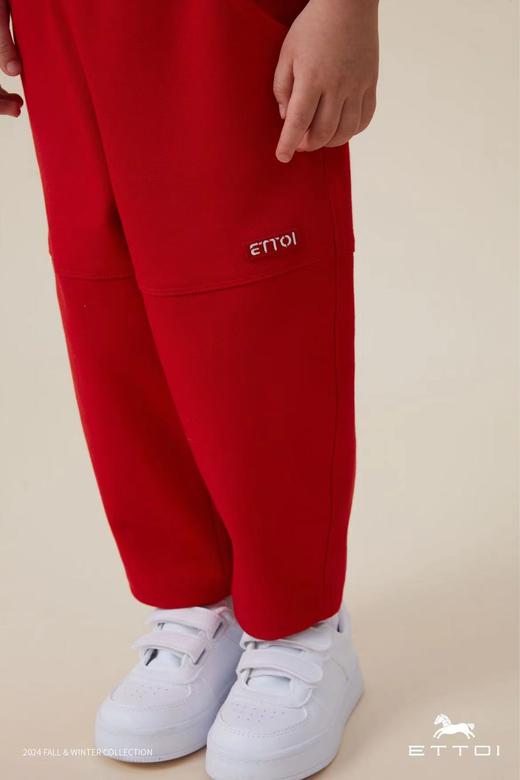 【5楼】ETTOI爱多娃男童拜年服套装25年新款新年时尚红色裤子 商品图2