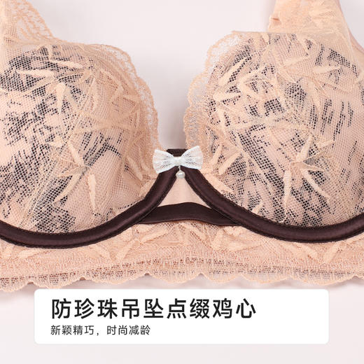 都市丽人B杯常规内衣薄蕾丝聚拢升杯软钢圈常规文胸YBH2C3 商品图6