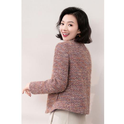 西子/【人鱼公主】羊毛精梳棉V领粗花百搭显瘦小香风外套/WTHC212 商品图1