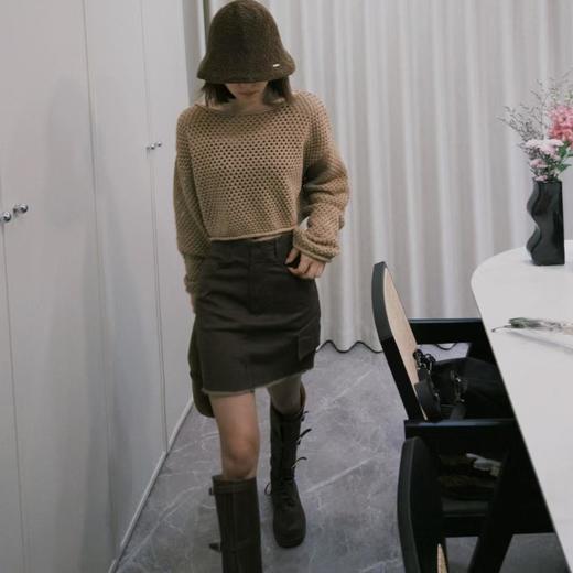 顺丰包邮34411洛诗琳美拉德系船领镂空针织长袖罩衫825 商品图3