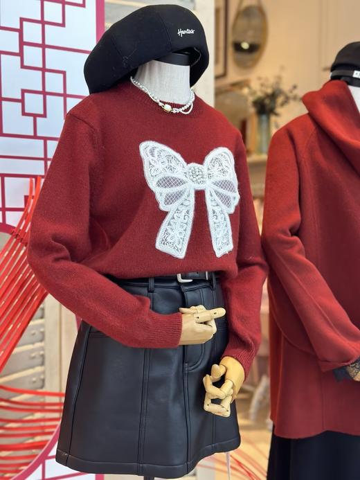 【门店同款】ENJOY冬季“漂亮朋友”氛围感钉珠蝴蝶结毛衣 160598574 商品图11