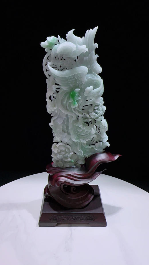 620788翡翠摆件【百鸟朝凤 凤凰来仪】 商品图3