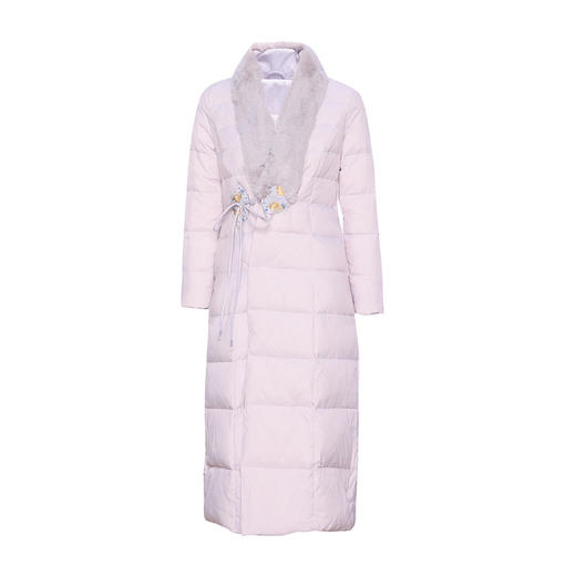 A22168 2024冬季新款国风复古中式保暖毛领修身显瘦羽绒服 商品图4