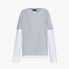 DSQUARED2 女士字母徽标棉质圆领长袖T恤 灰色 S72GD0533 DTJ005 962