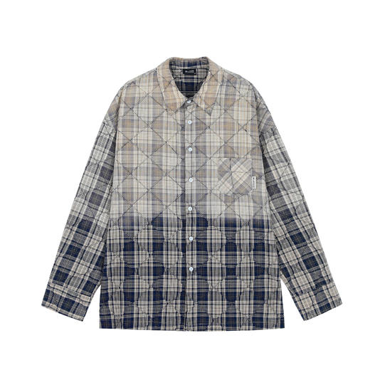 BJHG不计后果美式格子衬衫男款夏季潮牌宽松复古渐变休闲情侣上衣 商品图4