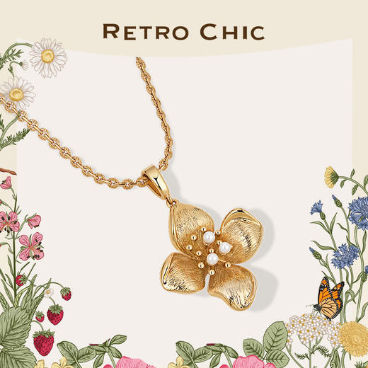 Garden of Eden 伊甸园系列 | 金/银丝四瓣花吊坠 商品图0