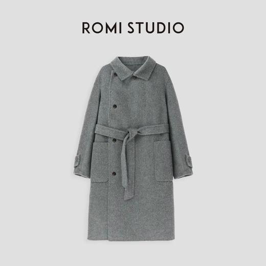 ROMI STUDIO“法式侘寂”骆驼绒绵羊毛蚕丝混纺廓形呢大衣23AWW806 商品图0