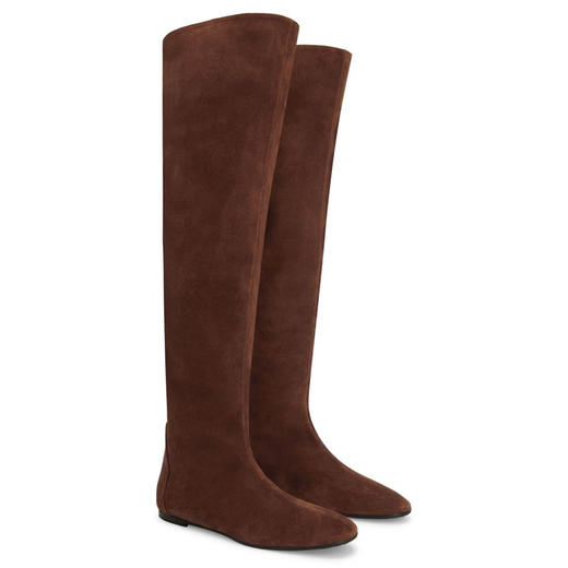 Giuseppe Zanotti 女士绒面革及膝平底长靴 棕色 I480008002 商品图1