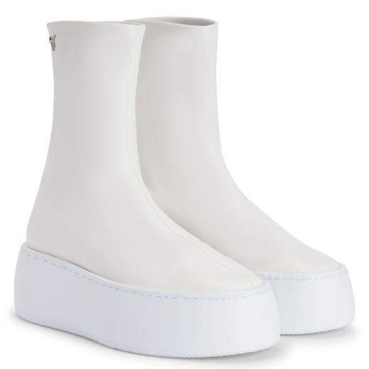 Giuseppe Zanotti 女士签名徽标皮革短靴 白色 RW40036001 商品图1