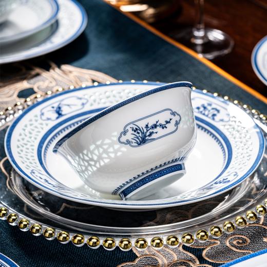 富玉景德镇玲珑瓷餐具套装家用新中式四时吉祥餐具 商品图2