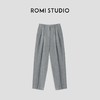 ROMI STUDIO“quiet luxury”羊毛混纺高腰直筒深花灰西裤 23AWK872 商品缩略图0