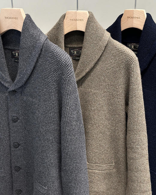 单品包邮现货 THS 1.11-无 RL 马球 男士 25年新春 华夫格山羊绒青果领针织开衫 3色 AM1146 商品图7