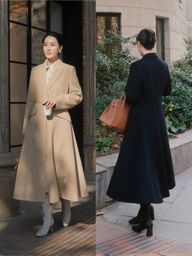 “赫本衣橱”优雅气质款 超大裙摆 收腰款大衣