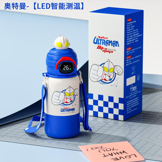 【颜值新主张，陪你畅饮一整天】奥特曼三饮保温杯 女新款高颜值儿童吸管水杯子 学生草莓熊上学水壶-QQ 商品图10
