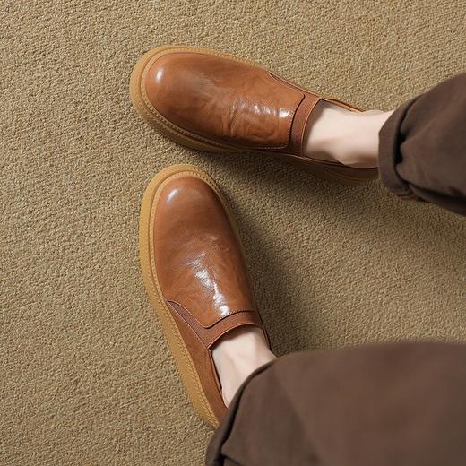 【预售5天】厚底休闲单鞋女春秋季新款圆头一脚蹬舒适松糕鞋TYMXY&1897 商品图4