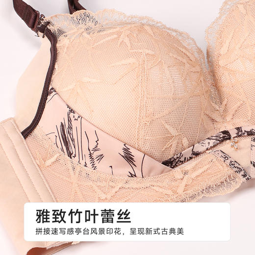 都市丽人B杯常规内衣中厚蕾丝聚拢升杯树脂胶圈常规文胸YBH1C5 商品图6