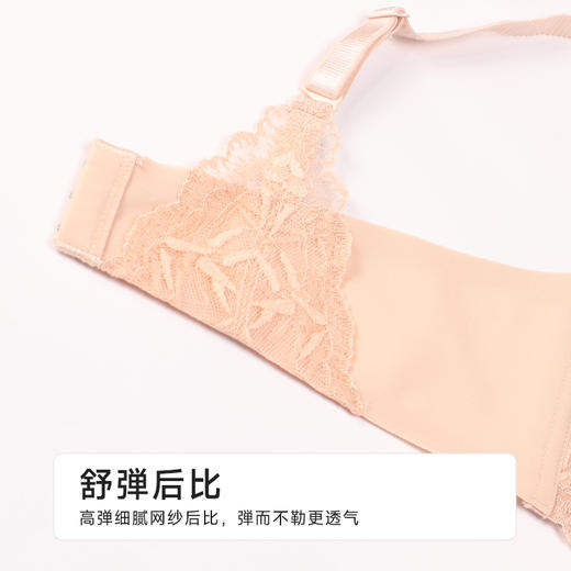 都市丽人B杯常规内衣薄蕾丝聚拢升杯软钢圈常规文胸YBH2C3 商品图8