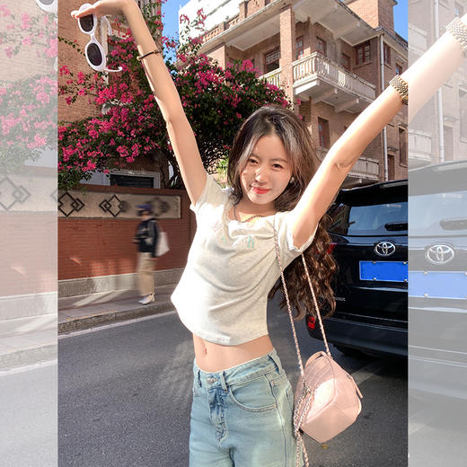 【99元任选2件】新品现货秒杀！卖完下架不再补 ！微信粉丝打折价！！ 字母蕾丝边短袖T 商品图3