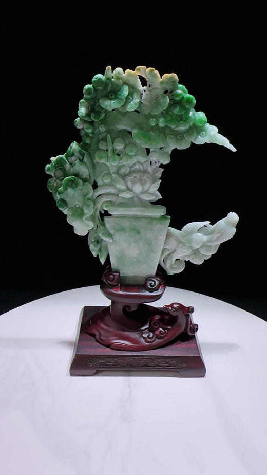 620789翡翠摆件【百鸟朝凤 凤凰来仪】 商品图5