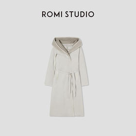 ROMI STUDIO北海道超轻白鹅绒正反两穿中长款羽绒外套 W2340