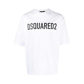 DSQUARED2 男士字母徽标印花棉质圆领短袖T恤 白色 S74GD1197 D20004 100