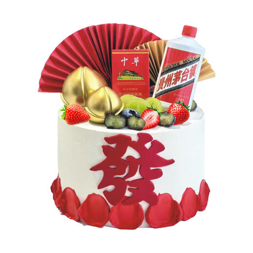 味美特“一路发(加高)”男士个性水果蛋糕-此款蛋糕为加高款，看起来会比普通款生日蛋糕要高一点，需要做6英寸请加客服微信联系 商品图0