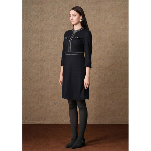 乔万尼新款女冬季羊毛连衣裙针织法式千金感ET4E837 商品图3