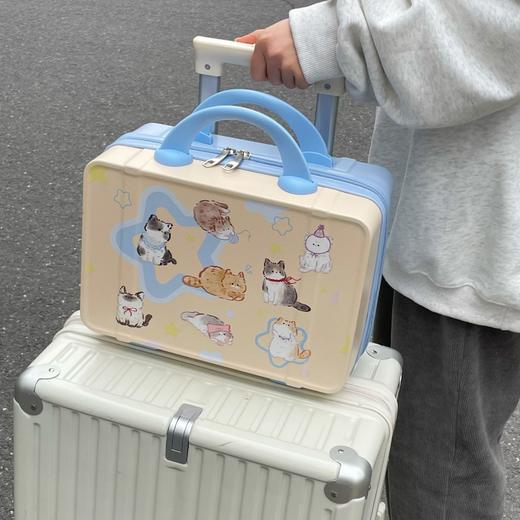 【敲高颜值】卡通手提行李箱化妆包女收纳旅行箱14寸迷你可套拉杆公司礼品箱。ry 商品图3