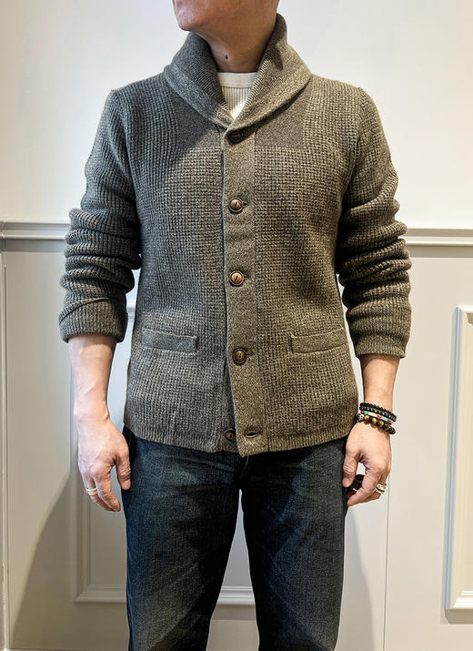 单品包邮现货 THS 1.11-无 RL 马球 男士 25年新春 华夫格山羊绒青果领针织开衫 3色 AM1146 商品图3