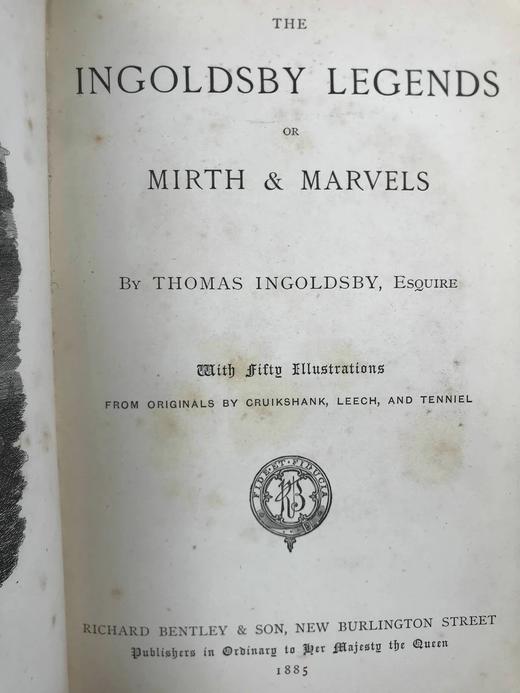 1885年 托马斯·英格斯比《玄怪录》 克鲁克香克、里奇等名家50幅插图 漆布精装32开 商品图3