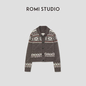 ROMI STUDIO“冬日松弛”100%澳洲进口绵羊毛费尔岛外套 RWBWST1475