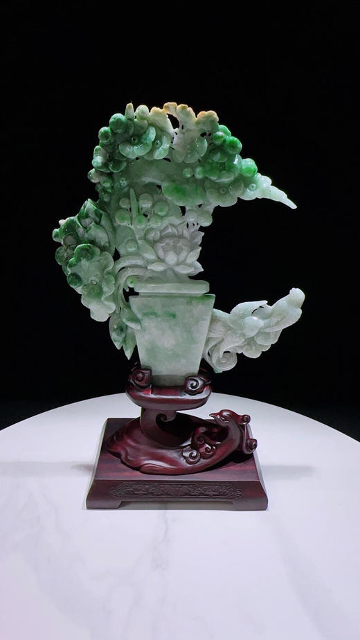 620789翡翠摆件【百鸟朝凤 凤凰来仪】 商品图4