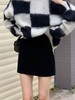 【YW】无忧购韩系ins风温柔甜美丝绒烫钻高腰显瘦小个子半身裙（截单后7天发货)25年清仓捡漏 商品缩略图2