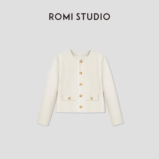 ROMI STUDIO“优雅永存”腔调穿搭羊毛混纺粗花呢短款外套23AWW002 商品图4