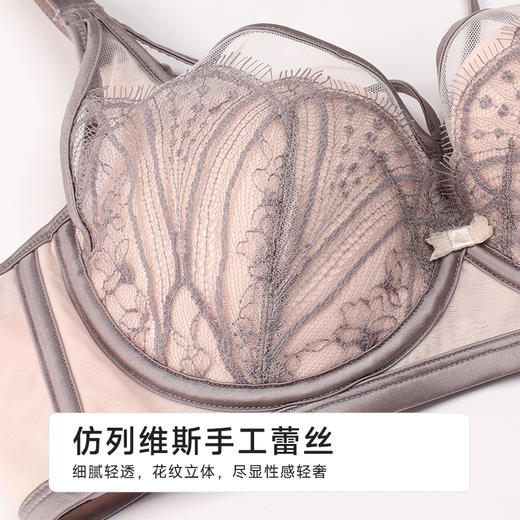 都市丽人内衣超薄蕾丝聚拢升杯软钢圈常规文胸YBH2C8 商品图4