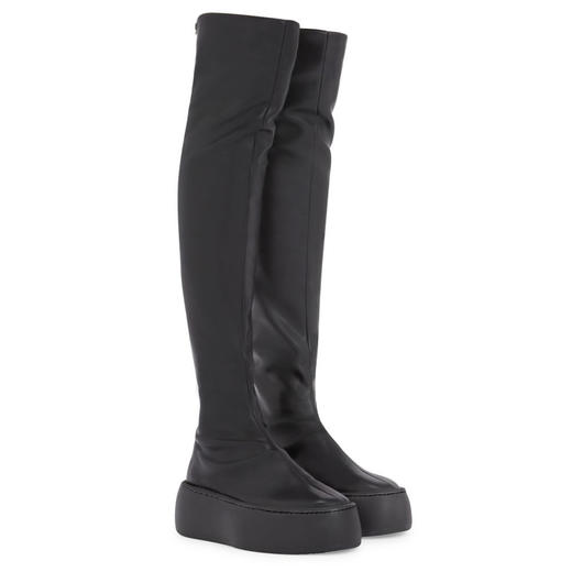 Giuseppe Zanotti 女士签名徽标皮革长靴 黑色 RW40037002 商品图1