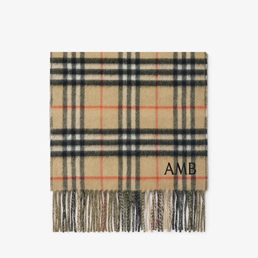【二】BURBERRY 巴宝莉 女士双面对比格纹羊绒围巾 格子色 8095702 B9719 商品图1