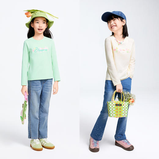 女童圆领长袖针织衫春季新款安奈儿童装AG511567 商品图3