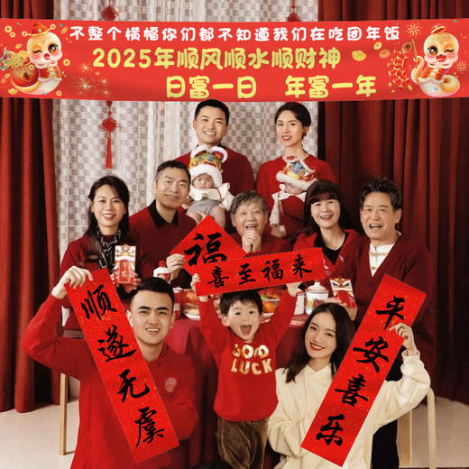 【2025新年会手持横幅】拍照道具 公司春节团年饭 除夕氛围装饰场景布置  商品图3