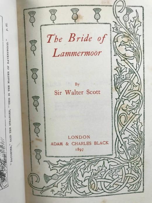 1897年 司各特《拉美莫尔的新娘》 1幅插图 真皮精装32开 商品图3