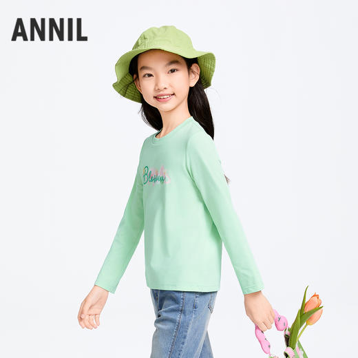 女童圆领长袖针织衫春季新款安奈儿童装AG511567 商品图1